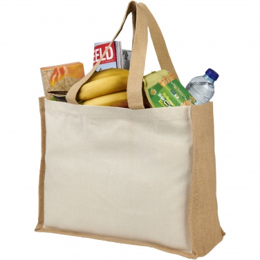 Logo trade promotional products image of: Varai 320 g/m² canvas and jute shopping tote bag 23L